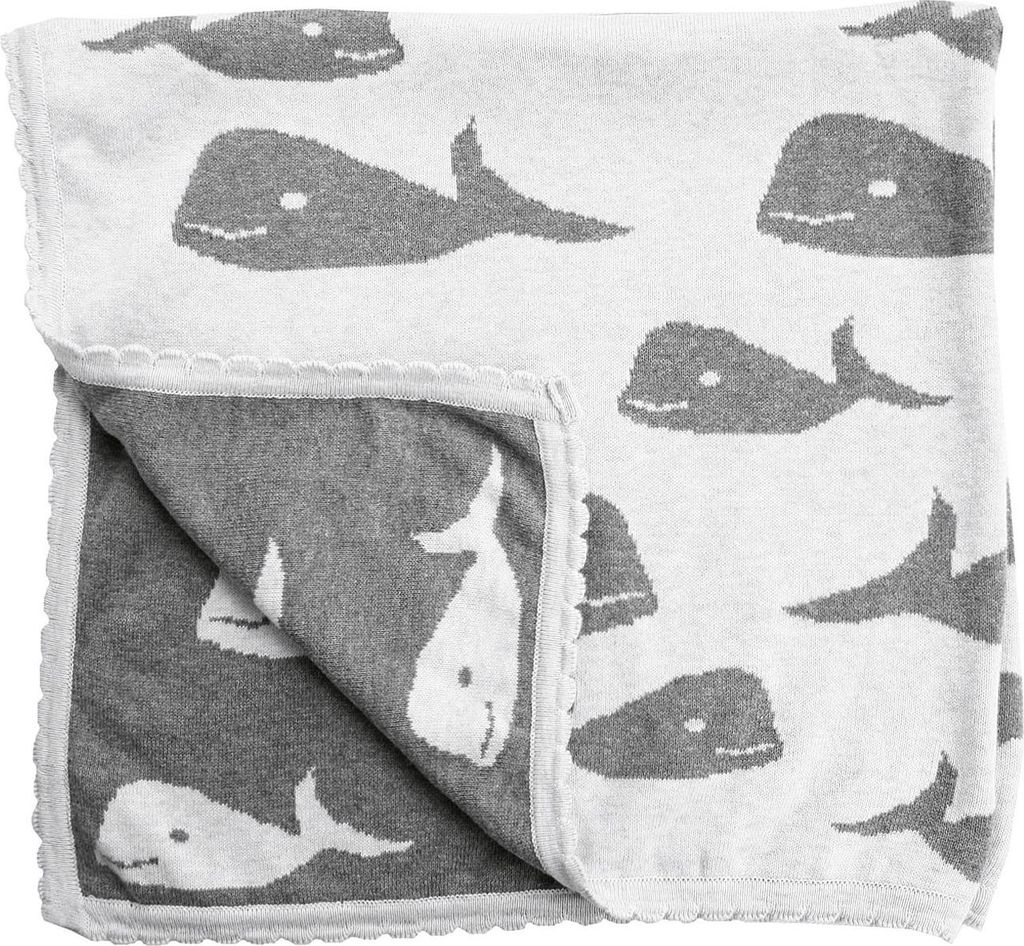 Hansekind Strickdecke Wal, grau