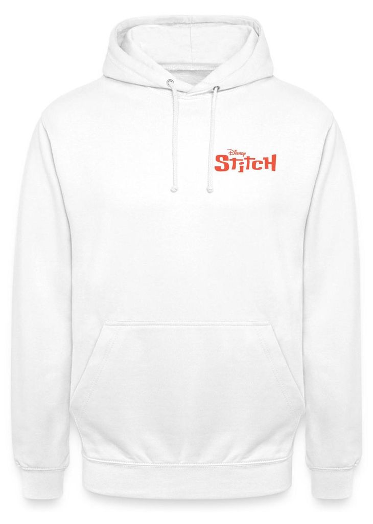 Lilo & Stitch | Stitch Mit Surfbrett Uni Hoodie, XXL, Weiß