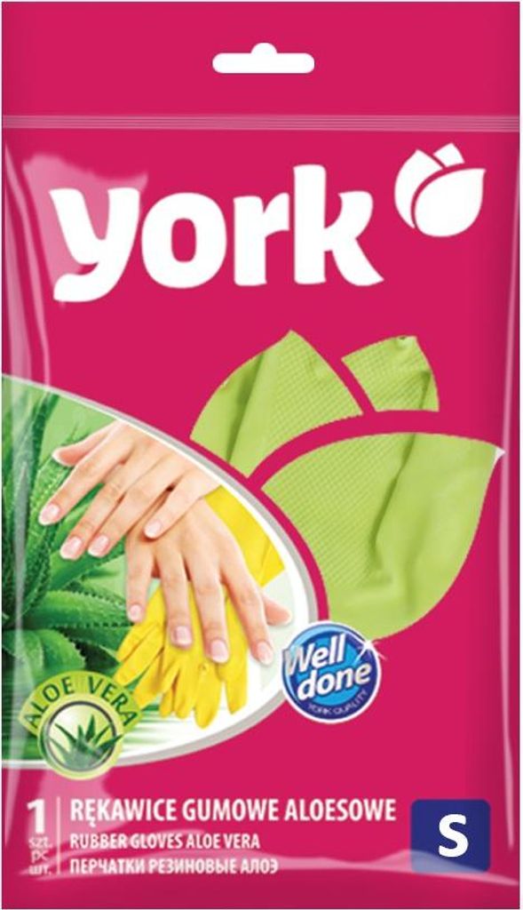 York, Guanti in gomma, aloe vera, taglia S, 1 paio Immagine del prodotto 