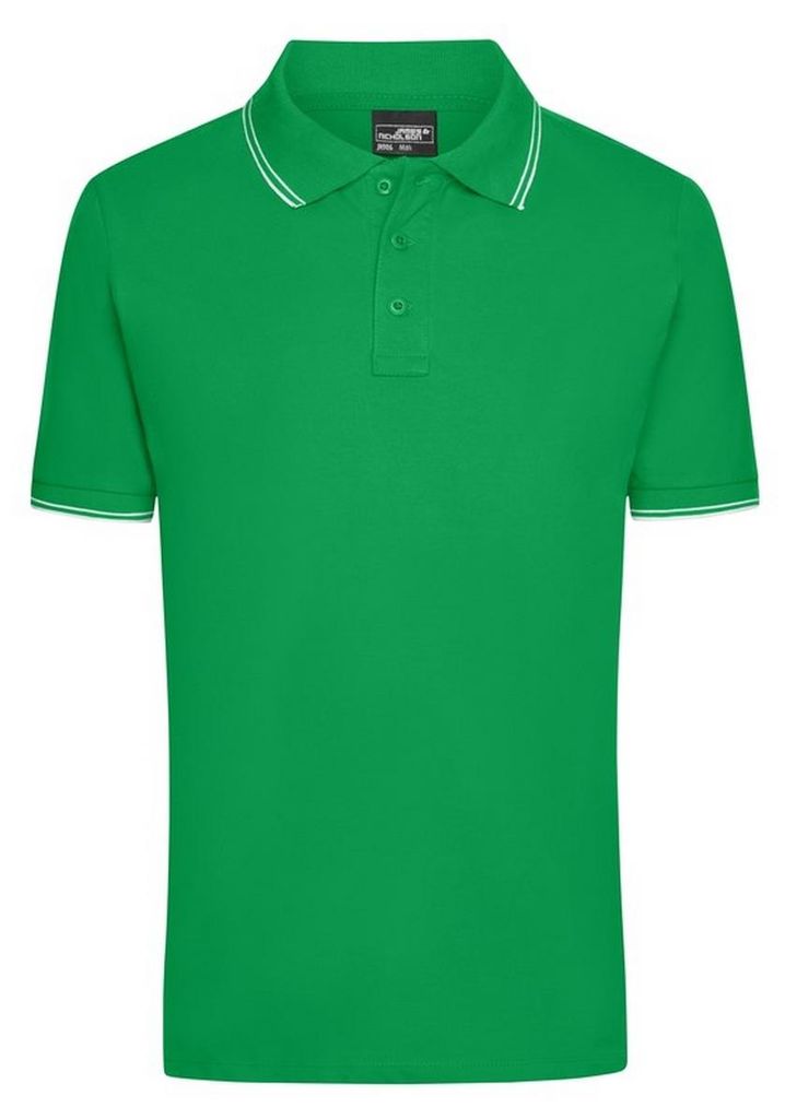 James and Nicholson - Poloshirt für Herren LT2396 (XXL) (Farngrün/Weiß)