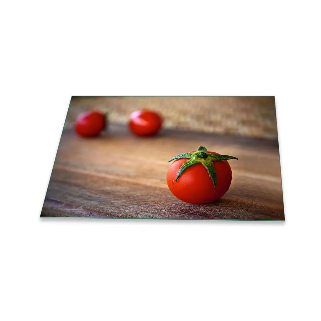 Copri Piano Cottura 80x52 Vetro Temperato Alzatina Paraspruzzi Rosso