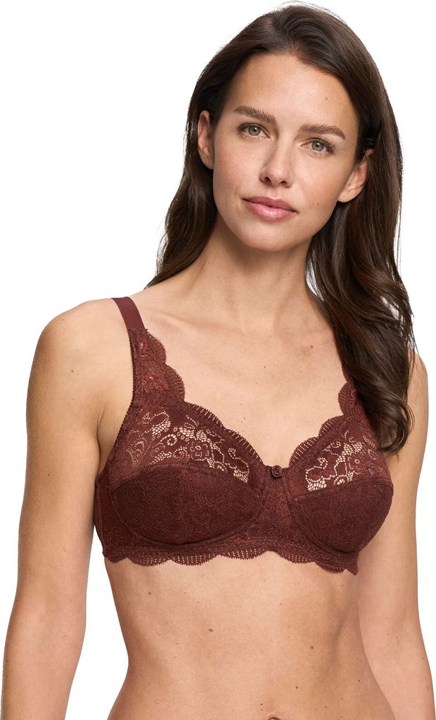 SUSA Women's Latina 7814 Wire Free Bra - Non-Wired Lace Bra In Cool Grey