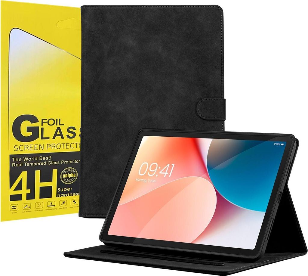 LBH Tablet Schutzhülle + 2x 4H Displayfolie für Samsung Galaxy Tab A9+ 2023 11 Zoll Cover Case Schutz Tablet Farbe: Schwarz