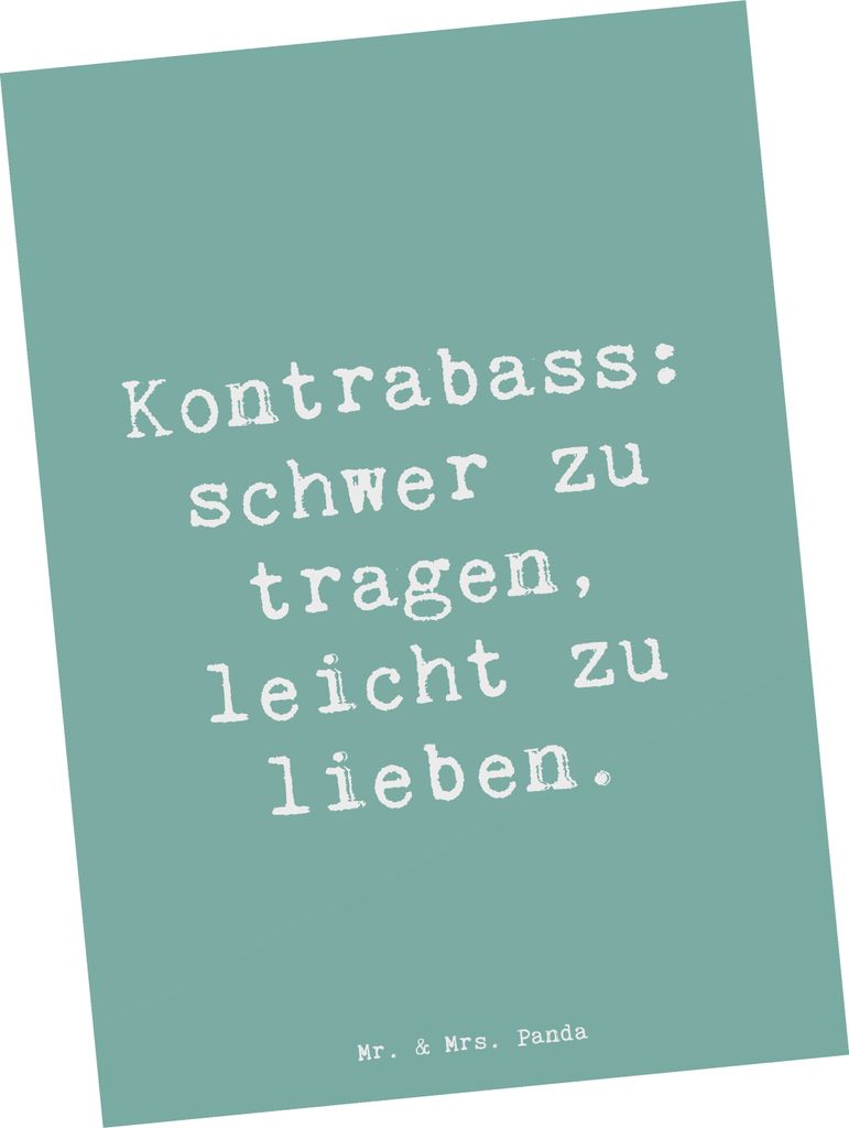 Mr. & Mrs. Panda Postkarte Spruch Kontrabass Liebe - Meeresbrise - Geschenk, Sinfonieorchester, Postkarten, Streichinstrument, Musiker, Ansichtskar...