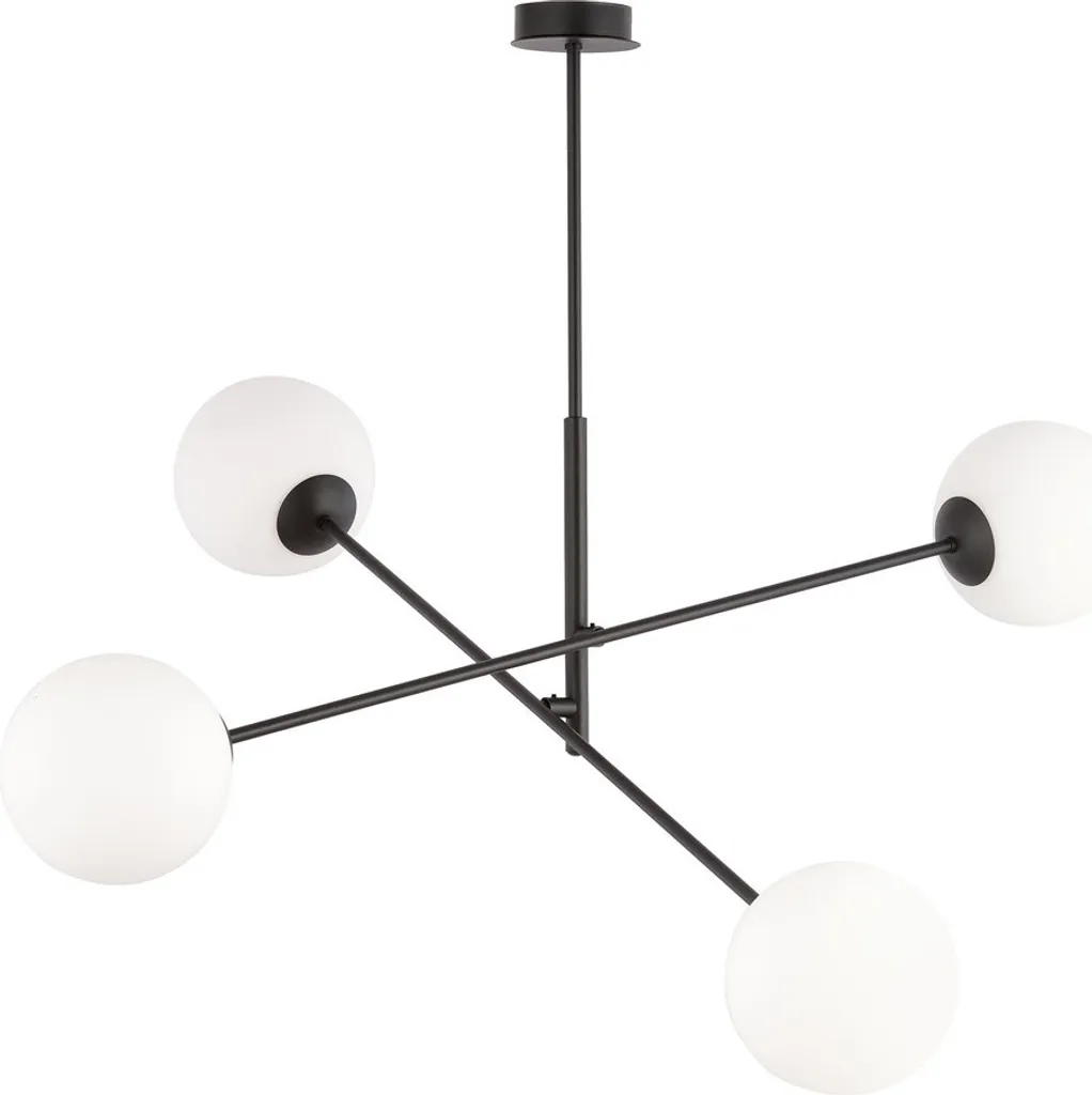 Lustre Emibig LINEAR 4 NOIR/OPALE 4xE14 40W 1169/4 - Luminaire Chic