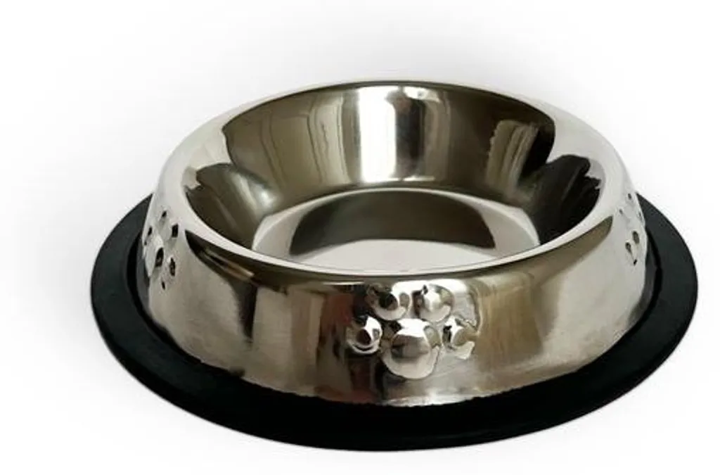 Gamelle en acier inoxydable 16 cm antidérapante pour chien et chat