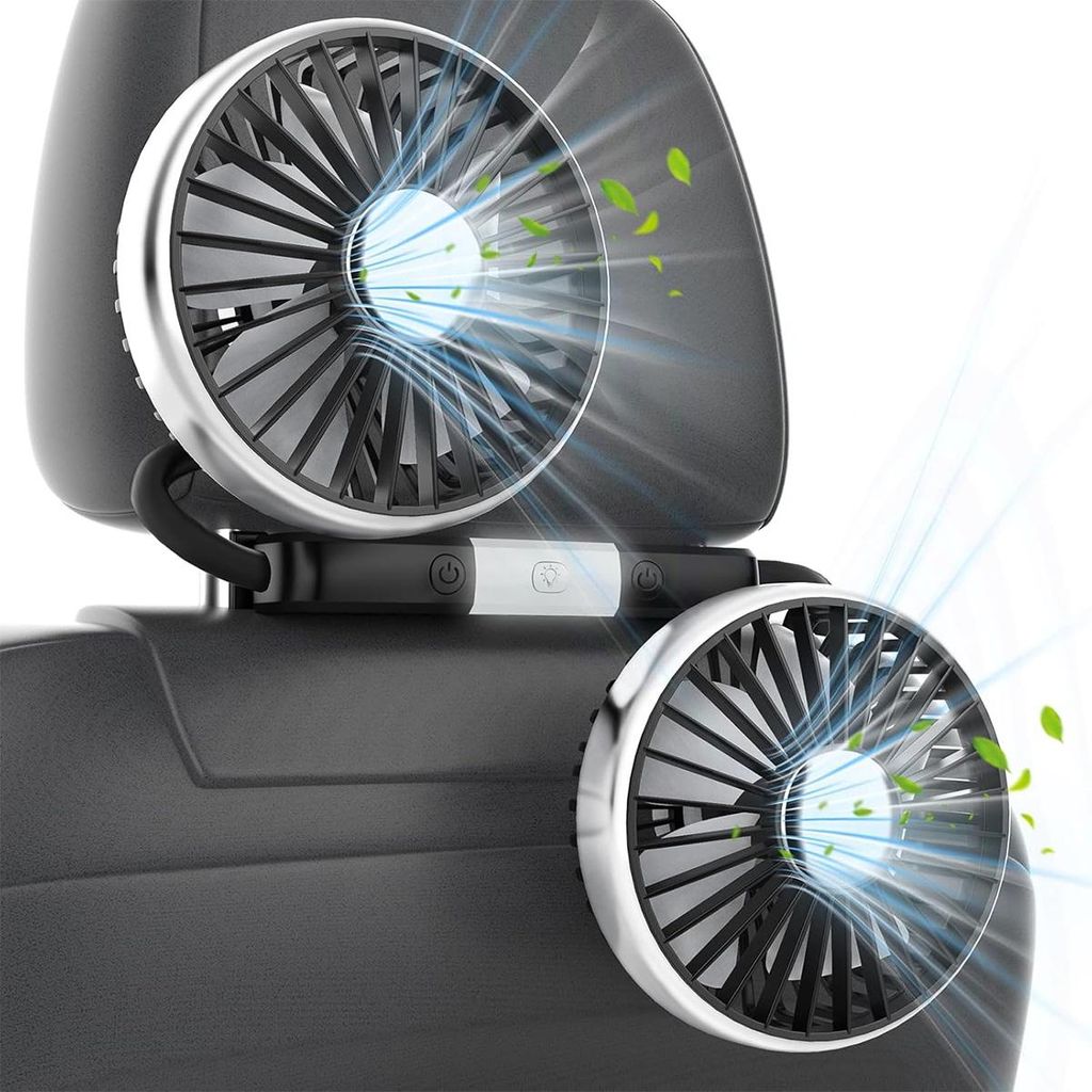 Doppelkopf-Ventilator fürs Auto, 360° drehbar, 3 Produktbild 