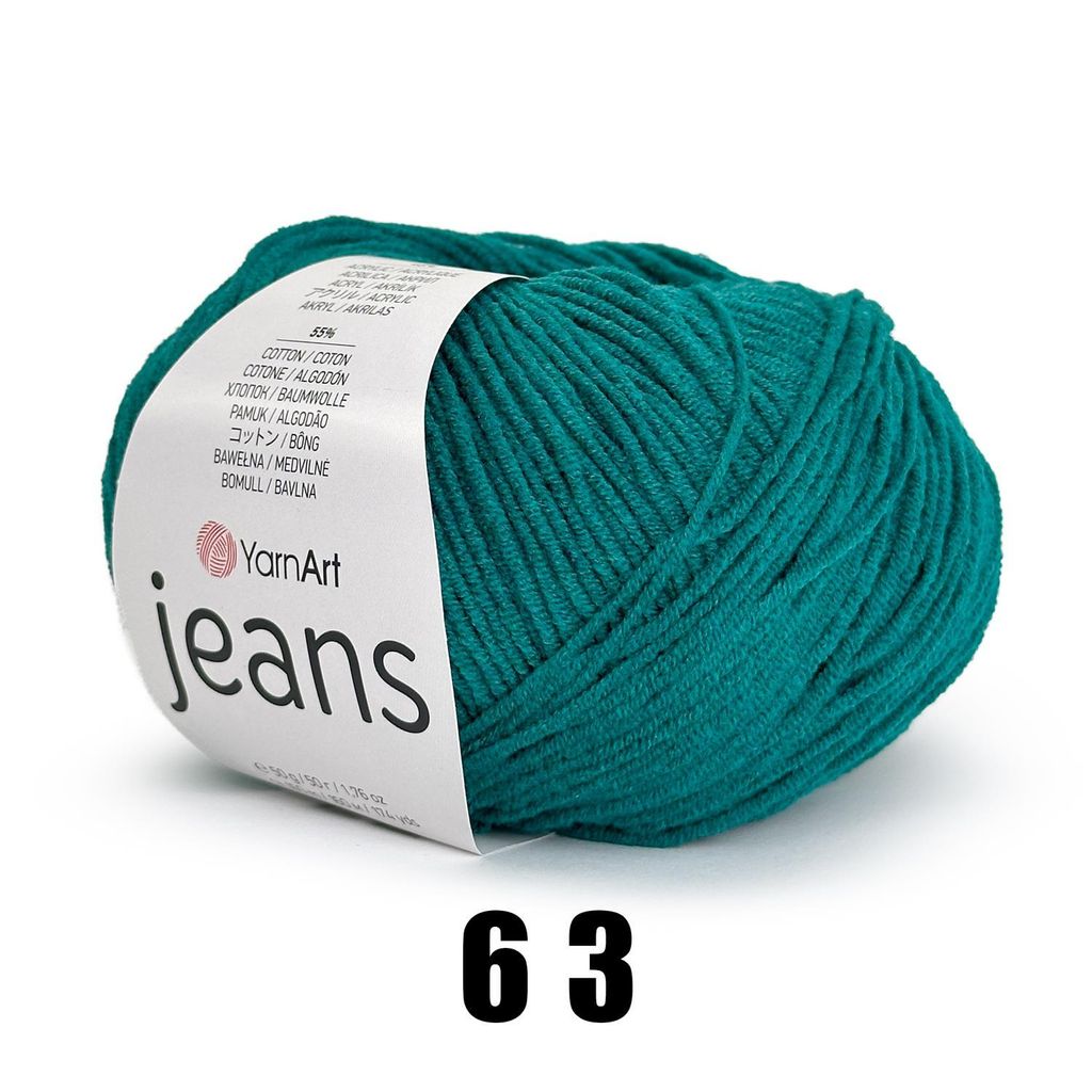 YarnArt Jeans (50g/160M) 63 petrol Produktbild 