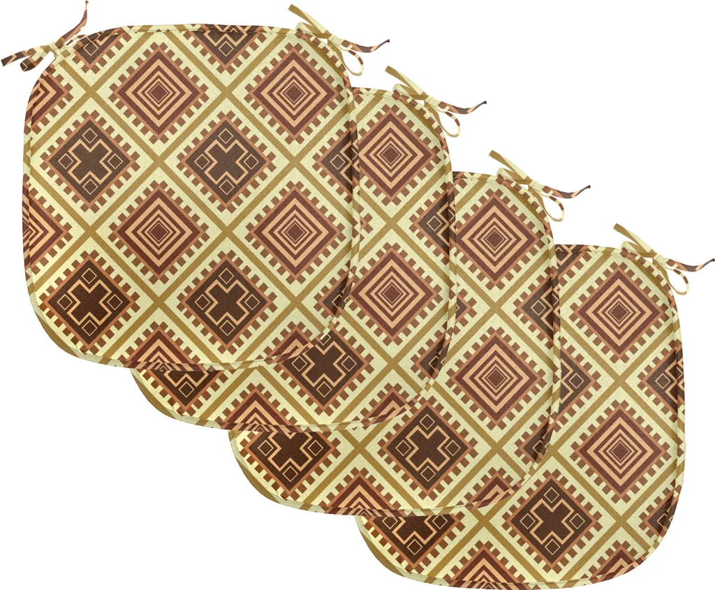 Coussins de Siège Anti-Taches et Imperméables 40x40 cm Lot de 4 Motifs