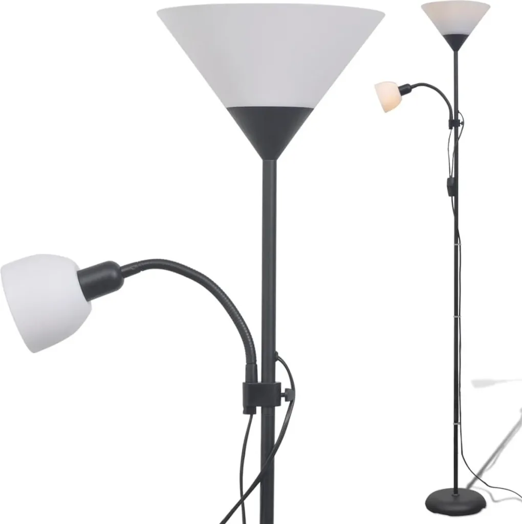 Lampadaire noir minimaliste haute performance avec éclairage modulable
