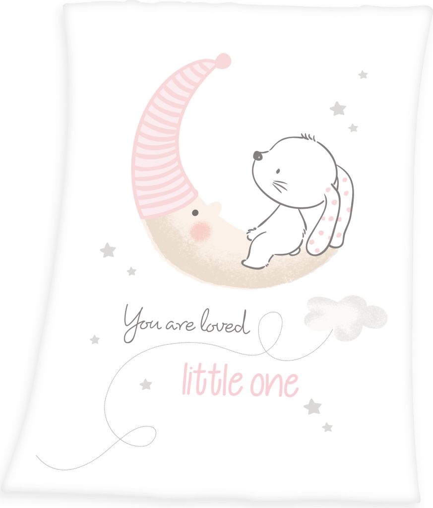 Little Bunny Soft Peach Decke / Babydecke, 75x100 cm