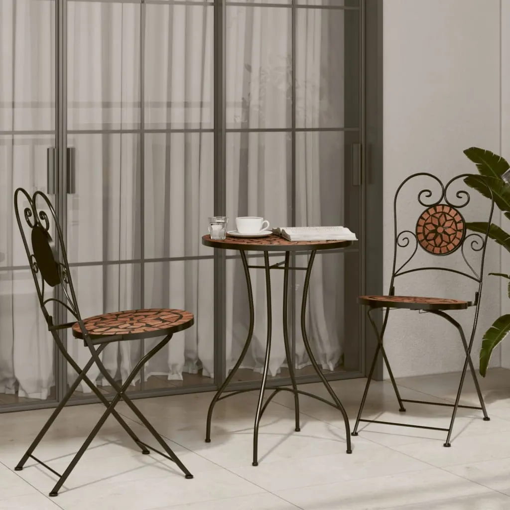 Petite table bistrot Ø60 cm mosaïque céramique résistante aux intempéries - 3