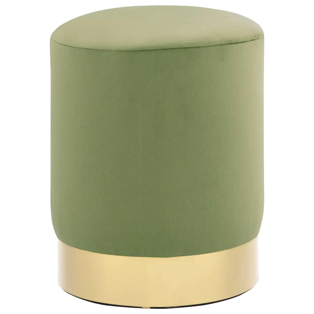 Tabouret d'Appoint Compact Vert et Or - Gain de Place et Confort