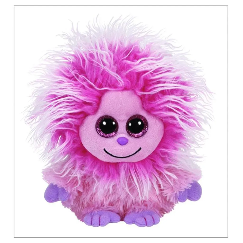 Doudou Monstre Rose TY Glubschi Frizzy KINK : Peluche Enfant de 15 cm