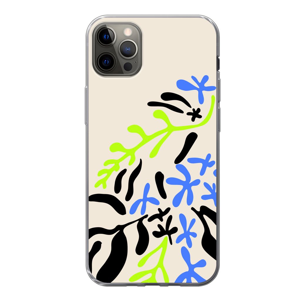 MuchoWow Handyhülle Schutzhülle Hülle für iPhone 13 Pro Max Blatt - Abstrakt - Muster Silikon Softcase Handy Hülle - Mobiltelefon