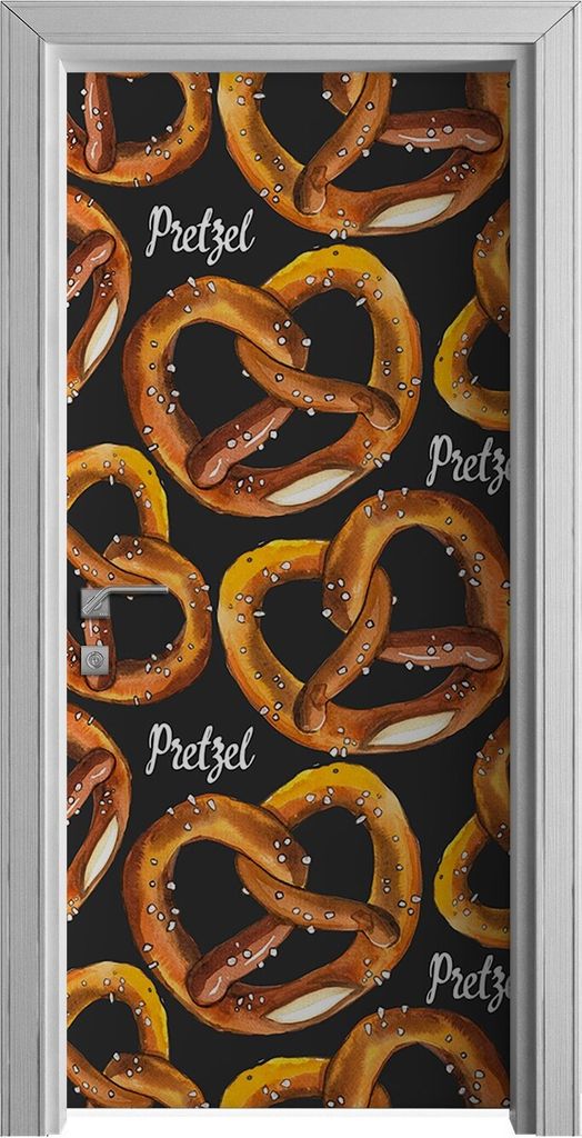 Tür Selbstklebende 90x210 cm Türfolie Türtapete Klebefolie - Brezel Snack
