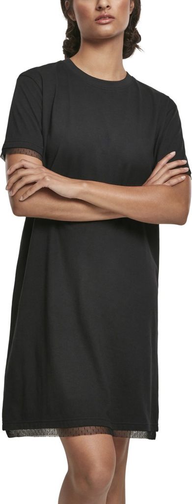 Urban Classics Ladies - Boxy Lace Hem Kleid schwarz - S