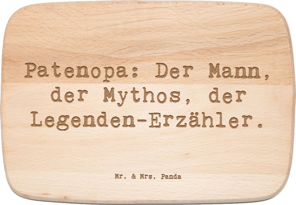 Mr. & Mrs. Panda Holz Schneidbrett Spruch Patenopa Legende - Transparent - Geschenk, jausenbrett, Lebensweisheiten, Holzbrett, Schneidebrett, Früh...