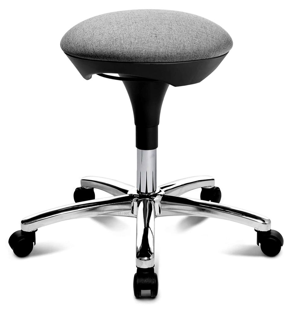Hocker Hoc 20 grau hellgrau - Rollhocker Drehhocker mit Hartbodenrollen