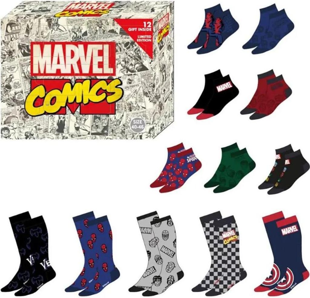 Cerda Group Marvel Geschenkbox Socken 12 Paare Mehrfarbig Produktbild 