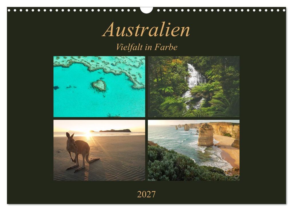 Australien - Farbige Vielfalt (Wandkalender 2027 DIN A3 quer), CALVENDO Monatskalender