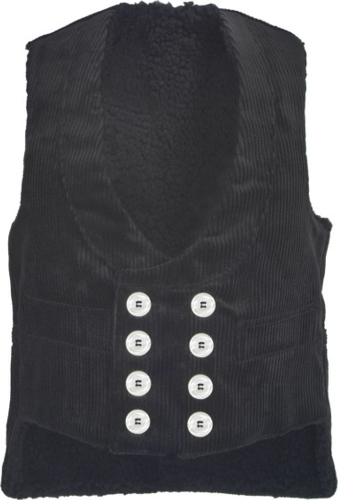 JOB Zunftweste aus Trenkercord schwarz mit Fellfutter Weste 62