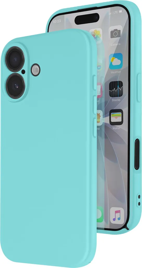 Avizar iPhone 17 Custodia Silicone SmoothGrip Blu Turchese Soft-Touch - 2