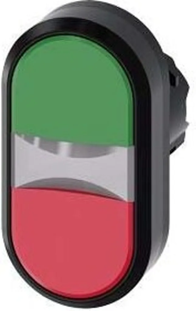 Double bouton-poussoir vert/rouge 22mm pour pupitre de commande Siemens