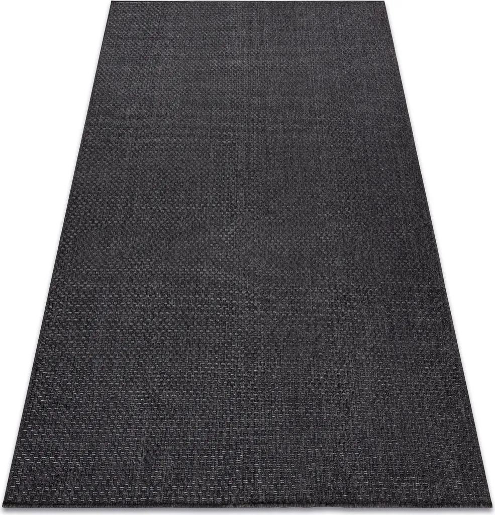 Tapis de Terrasse Effet Sisal Noir TIMO 160x220 cm - Résistant et Élégant