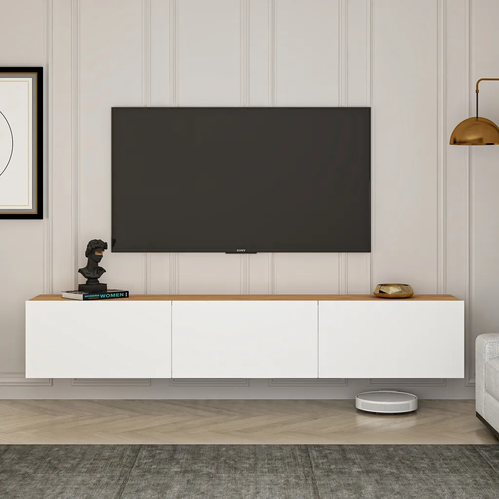 Mobile TV Skye Decor West Bianco e Pino Atlantico 150cm | Arredo Moderno