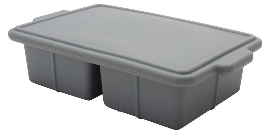 Quadratische Eiswürfelform mit Deckel, 2-fach, lebensmittelechtes Silikon, leicht zu lösende Form für Whisky-Cocktails, auslaufsicher, stapelbar
