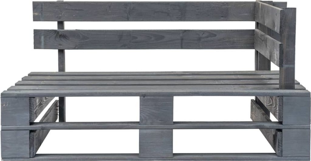 vidaXL Outdoor-Eckbank Paletten Holz Grau Produktbild 