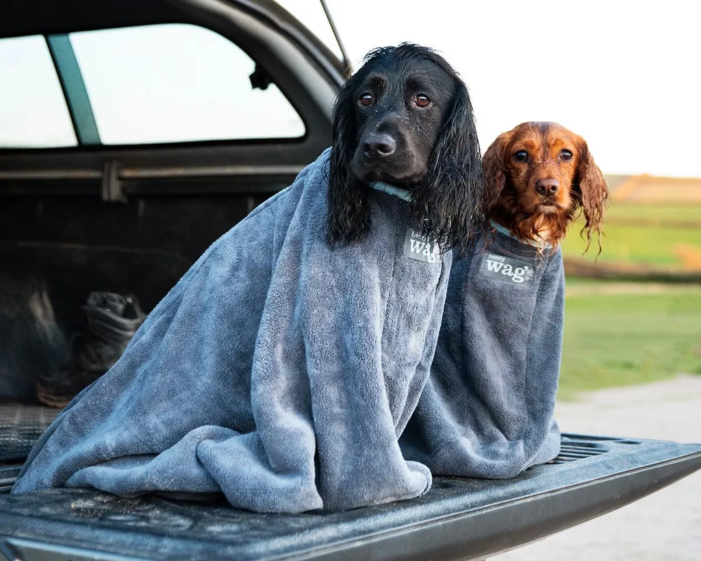 Peignoir absorbant pour chien Henry Wag en microfibre - Taille Large L