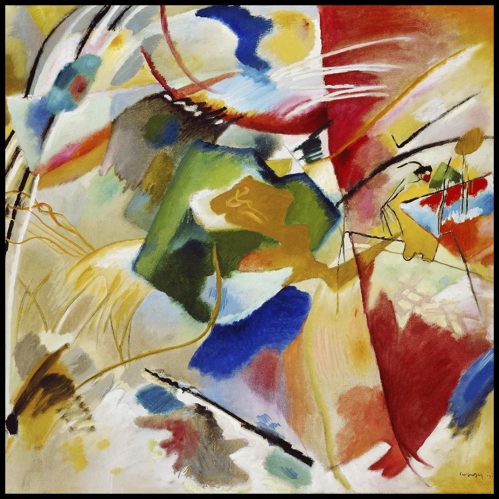 Affiche 100 x 100 cm Peinture centre vert Wassily Kandinsky Déco Murale
