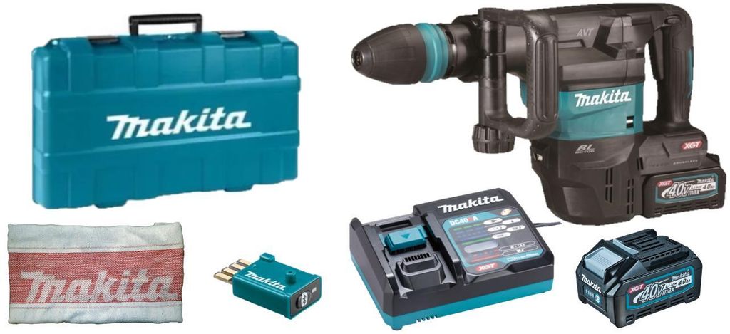 Marteau piqueur 40V SDS-MAX XGT - MAKITA - avec 2 batteries Image du produit 