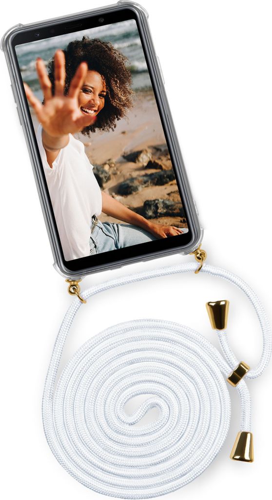 TWIST-Case + TWIST-Cord für Samsung Galaxy A7 (2018), Farbe:Marshmallow (Gold)