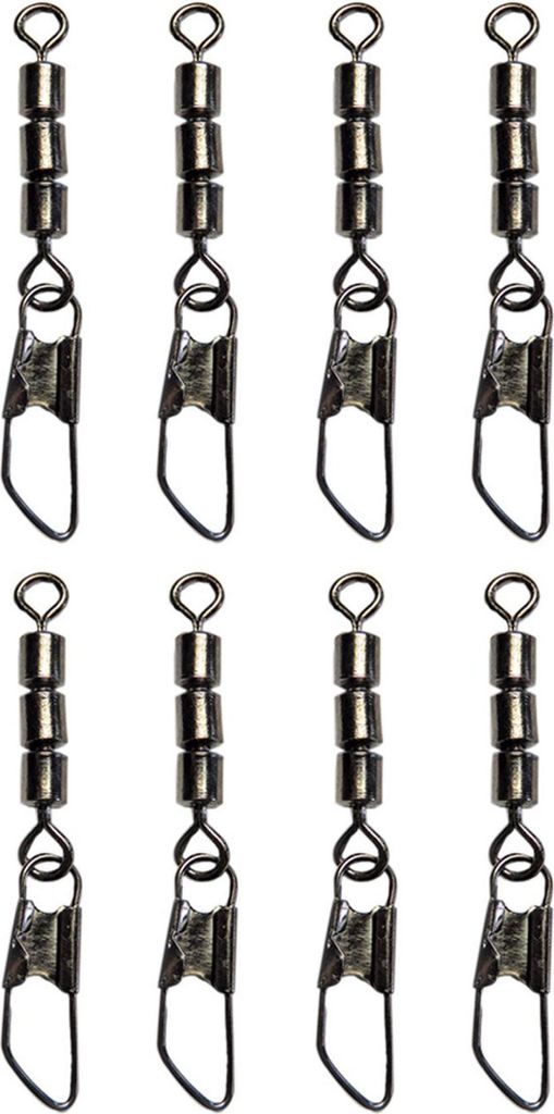 8 Dreifach Wirbel Tönnchenwirbel mit Karabiner Gr. 8