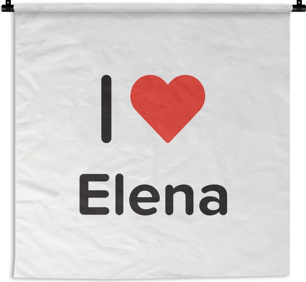 MuchoWow Wandteppich Wandbehang Ich liebe - Elena - Mädchen 150x150 cm Tapisserie Dekoration Wandtuch - Wohnaccessoires - Modernes
