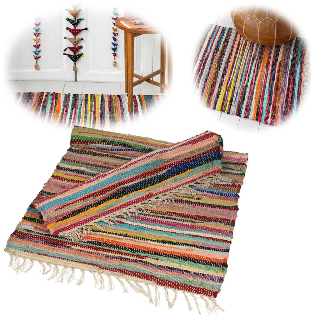 LS-LebenStil Fleckerlteppich Dehli 90x60cm Teppich Bunt Produktbild 