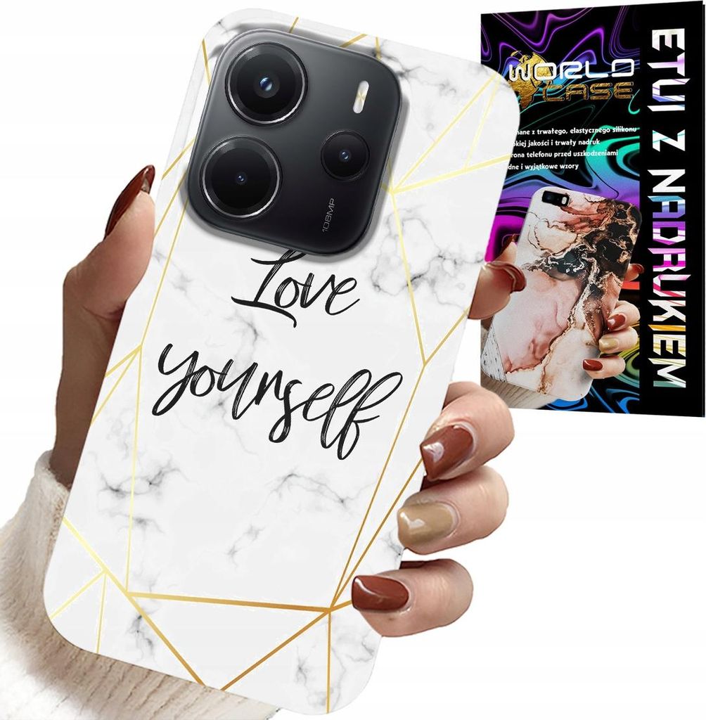 Fall Für Xiaomi Note 14 4G - Weisser Marmor Mit Goldrahmen Liebe Dich