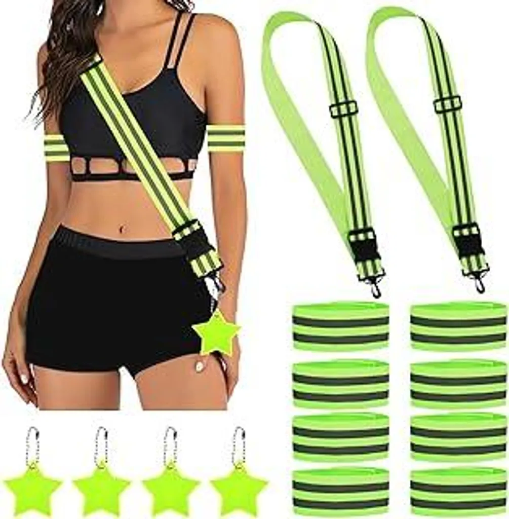 Kit Riflettente 14 Pz Alta Visibilità: Nastri e Cinture Regolabili