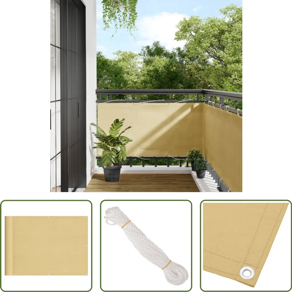 Telo Privacy Balcone Sabbia 75x600 cm - Oxford Impermeabile