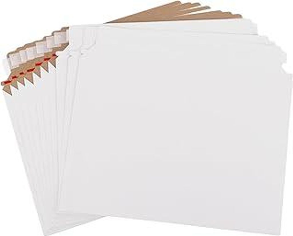 MUXHEL 50 Stück Din A4 Versandtaschen aus Karton, 229 x 324mm Weiß Vollpappe Umschläge Briefumschläge, 450g Selbstklebend Pappe Kartonkuverts f...
