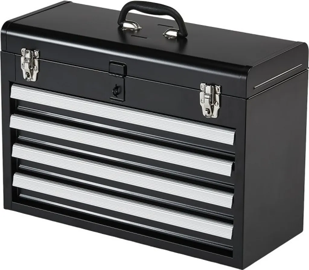 Boîte à outils 4 tiroirs en acier robuste - Organiseur 520x218x361mm