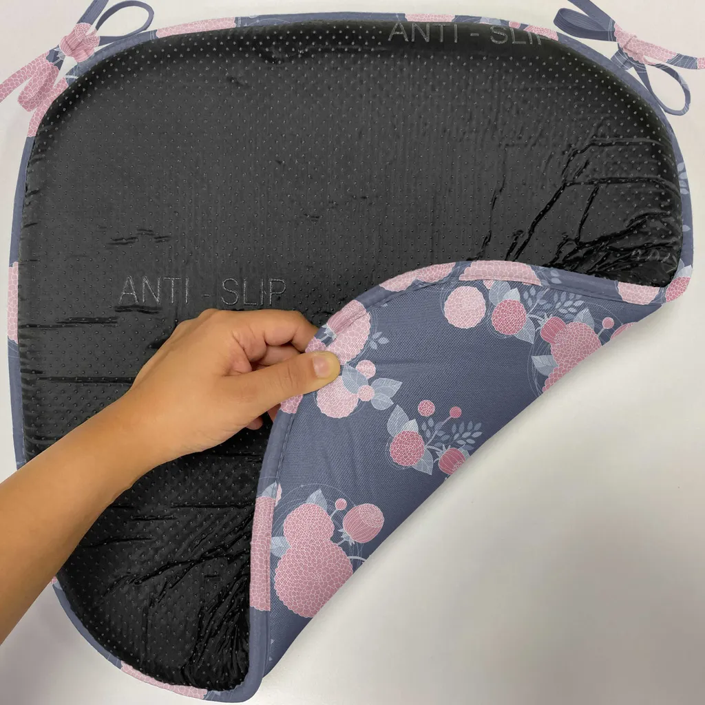 ABAKUHAUS Cuscini artistici da giardino per sedie da sala da pranzo, Rosa Astern Romantico, cuscino decorativo impermeabile con cinturini per sedie da cucina, 40 cm x 40 cm - confezione da 12, blu ardesia scuro Schamesröte - 2