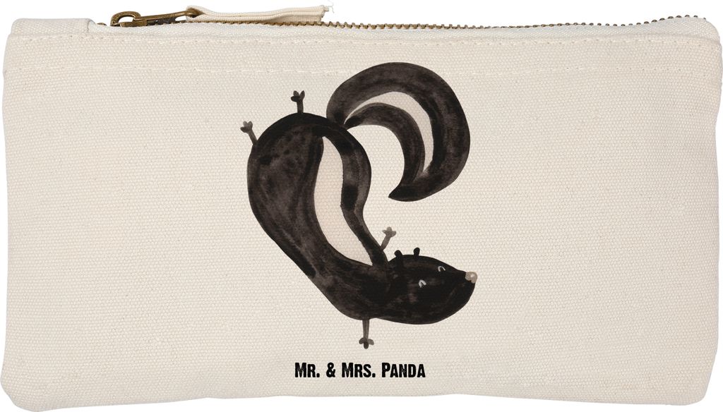Mr. & Mrs. Panda Pouch Stinktier Handstand Größe S Klein - Weiß - Geschenk, Skunk, Spielplatz, Stinker, Raubtier, Federmappe, Kulturbeutel, Etui...