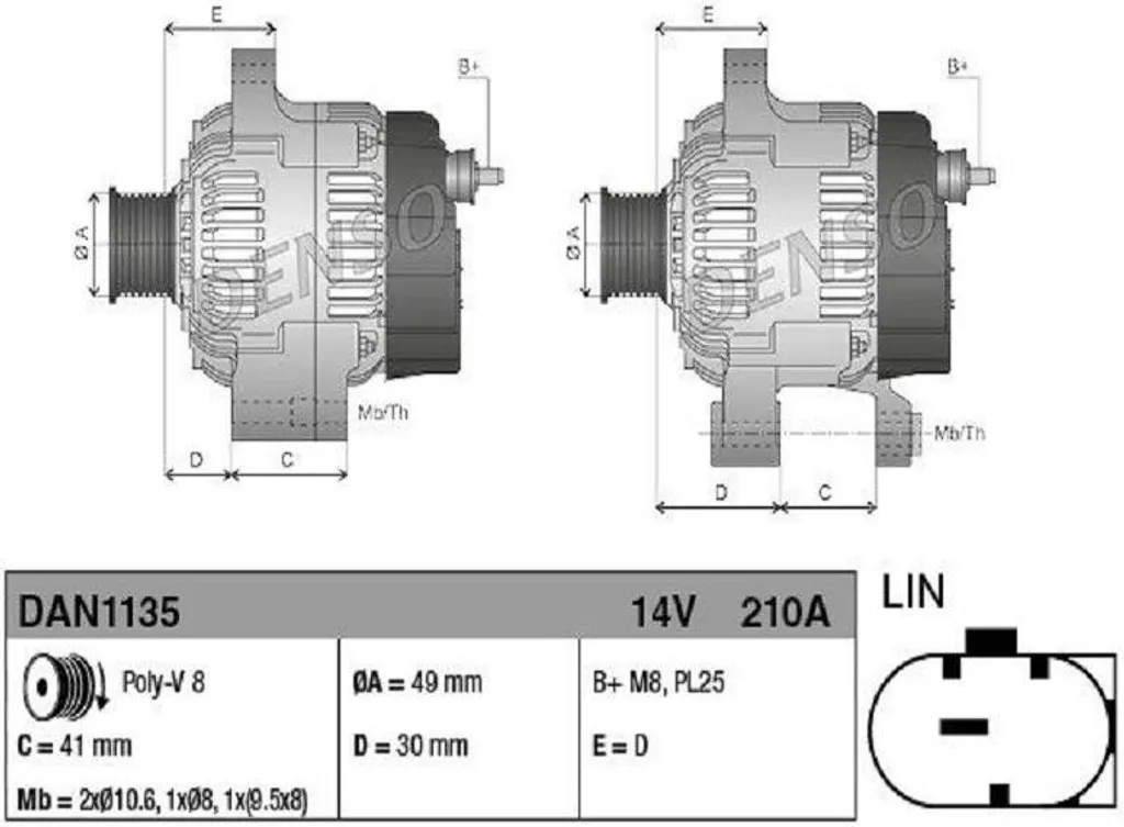 Alternateur DENSO DAN1135 Solution pour Panne de Batterie et de Démarrage - 3