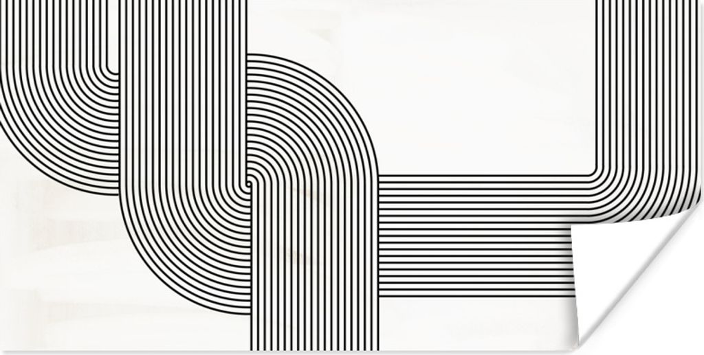 MuchoWow Poster Kunst - Schwarz - Weiß 120x60 cm - Bild