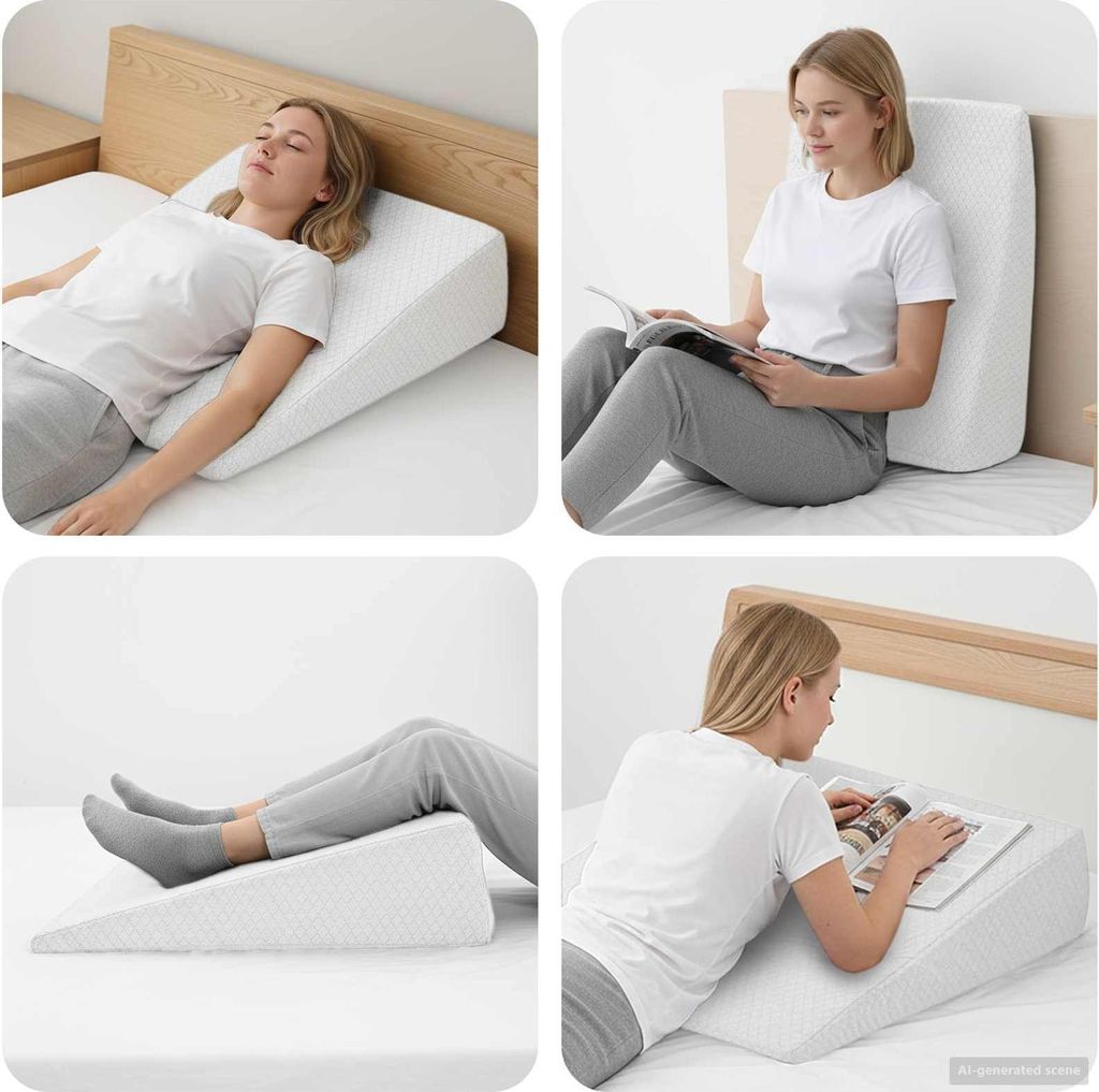 Keil Kopfkissen Uni Weiß 69 x 64 x 19 cm Viscoschaum