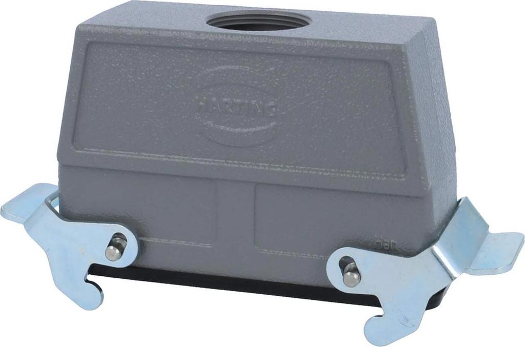 HARTING Han 24B Kupplungsgehäuse hoch, 1xM32 gerader Kabelabgang, mit 2 Querbügeln Verschraubung M32 Klemmbereich
